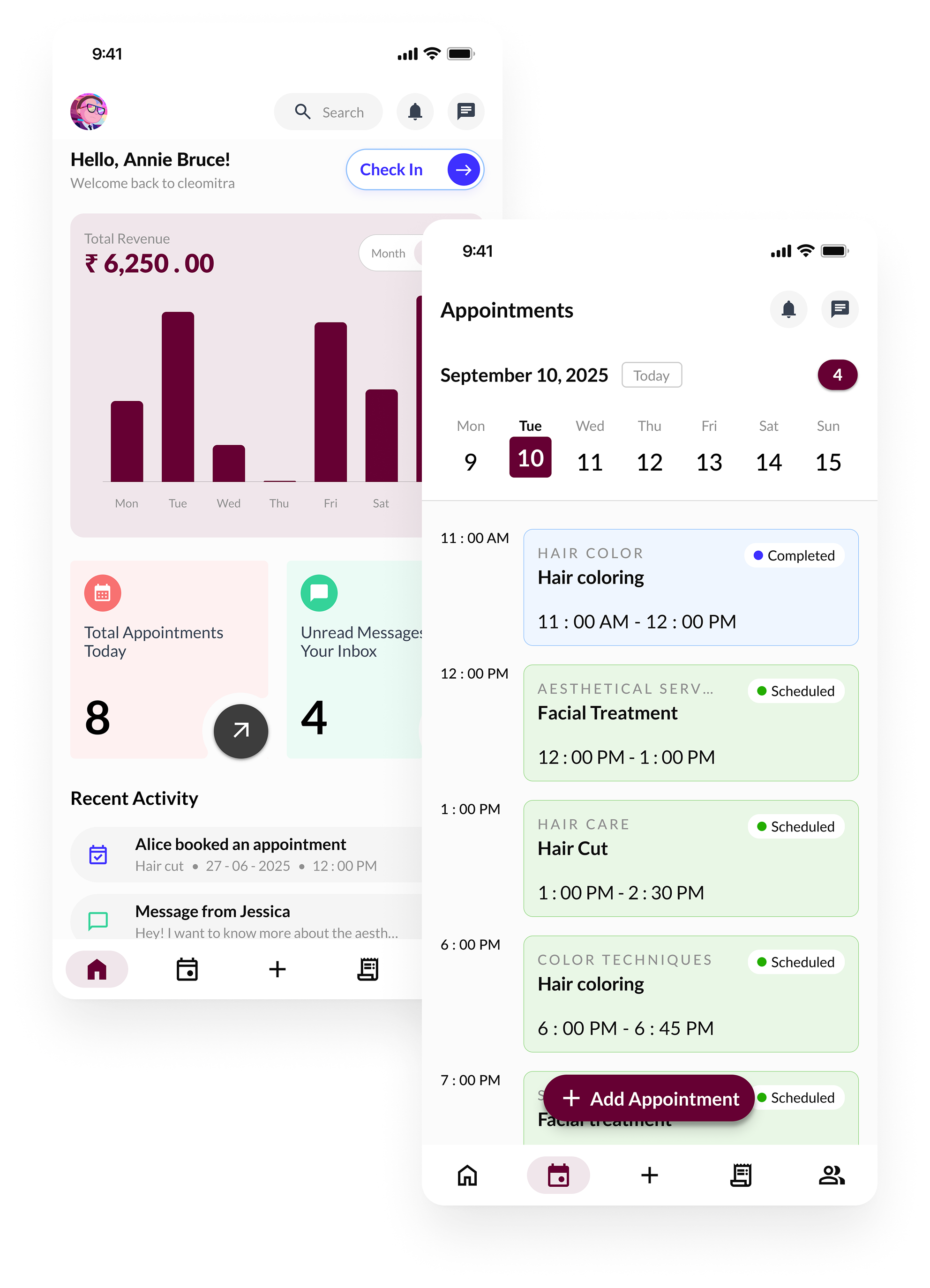 Service Provider App - A simplified mobile app made just for your team.Let your stylists and staff manage their daily tasks effortlessly.